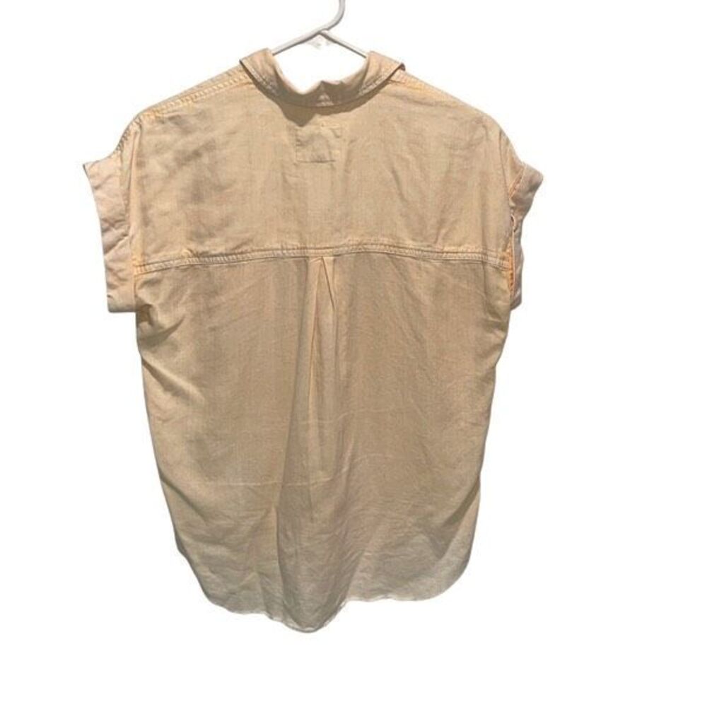 Rails Lex Top Button Down Short‎ Sleeve Peach Aci… - image 4